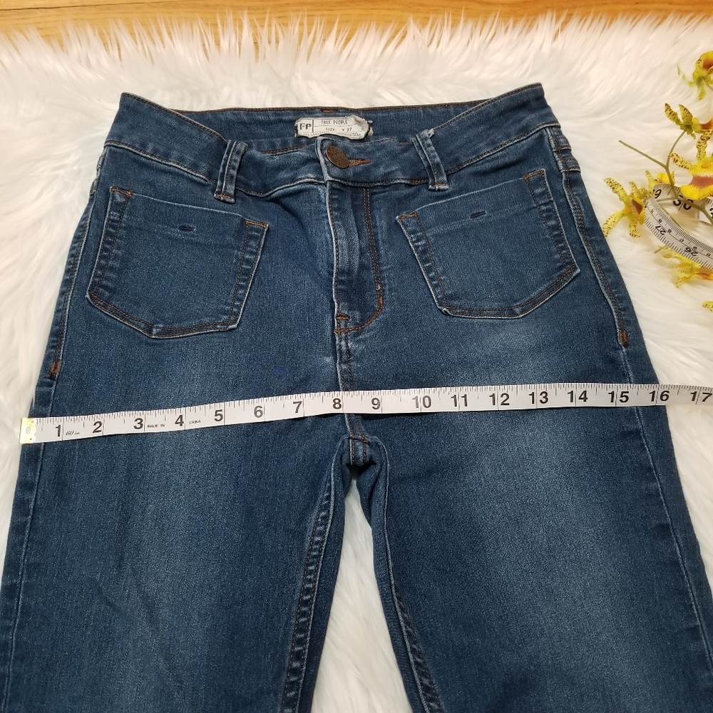 FREE PEOPLE Medium Blue Skinny jeans SIZE W27, With Pockets. - Picture 9 of 17